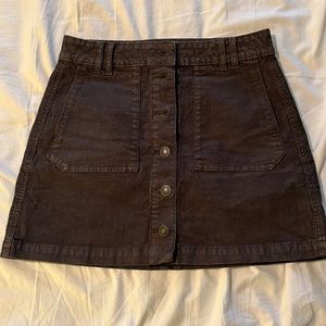 American Eagle. Army green, button up, corduroy mini skirt.
